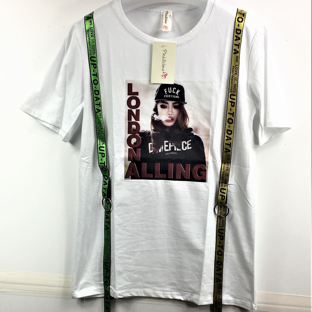 Pinklicious London Alling Strapping Tee Shirt L/XL  #0309